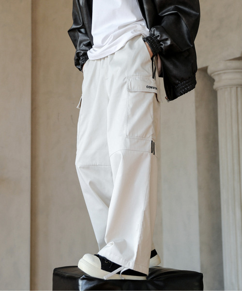 CONVERSE（コンバース）の「【neos】CONVERSE コンバース ルーズシルエット ワンポイントロゴ ライン カーゴ パンツ（カーゴパンツ・メンズ・カーキ/ホワイト/ブラック・MEDIUM/LARGE/X-LARGE）」の16枚目の写真