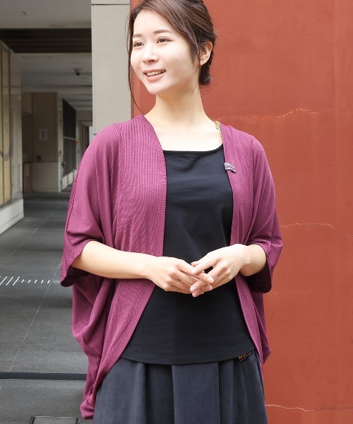 チチカカ（チチカカ）の「テレコモモンガカーディガン（カーディガン/ボレロ・レディース・ボルドー/ベージュ/カーキ/ブラック・FREE）」の4枚目の写真