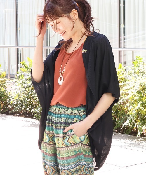 チチカカ（チチカカ）の「テレコモモンガカーディガン（カーディガン/ボレロ・レディース・ボルドー/ベージュ/カーキ/ブラック・FREE）」の2枚目の写真