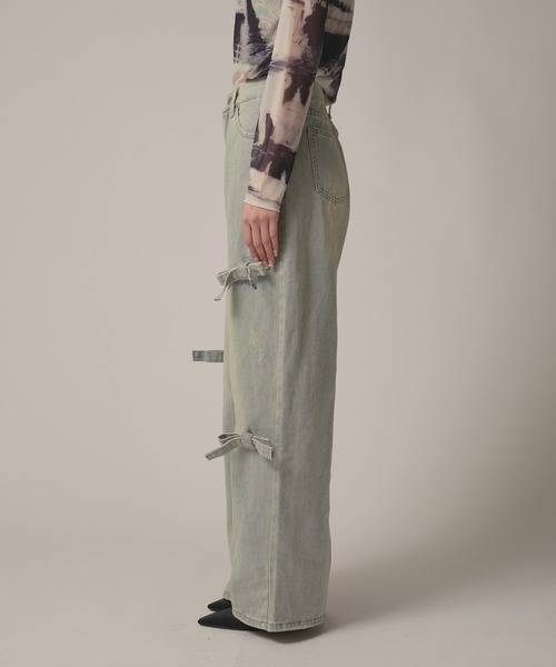 BLANK　（ブランク）の「▲Side Ribbon Denim Pants /サイドリボンデニムパンツ（デニムパンツ・レディース・ブルー・FREE）」の11枚目の写真