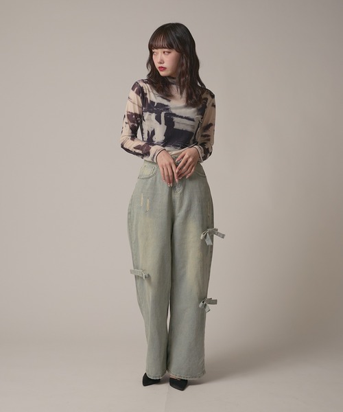 BLANK　（ブランク）の「▲Side Ribbon Denim Pants /サイドリボンデニムパンツ（デニムパンツ・レディース・ブルー・FREE）」の13枚目の写真