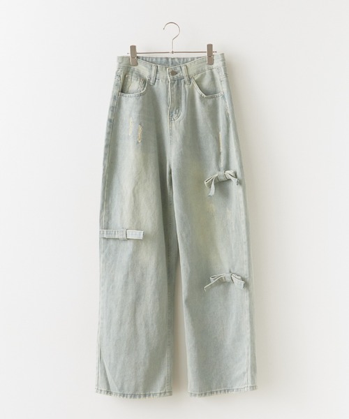 BLANK　（ブランク）の「▲Side Ribbon Denim Pants /サイドリボンデニムパンツ（デニムパンツ・レディース・ブルー・FREE）」の16枚目の写真