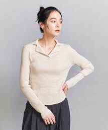 BEAUTY&YOUTH UNITED ARROWS | コットンリブ オープンカラーニット -ウォッシャブル-(ニット/セーター)