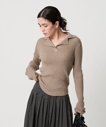 BEAUTY&YOUTH UNITED ARROWS | コットンリブ オープンカラーニット -ウォッシャブル-(ニット/セーター)