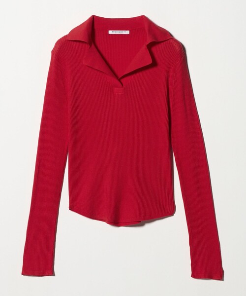 コットンリブ オープンカラーニット -ウォッシャブル-（ニット