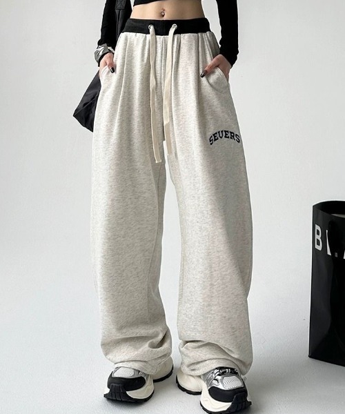 SHEENA（シーナ）の「バイカラーウエストスウェットパンツ（スウェットパンツ・レディース・ライトグレー/ブラック・M）」の9枚目の写真