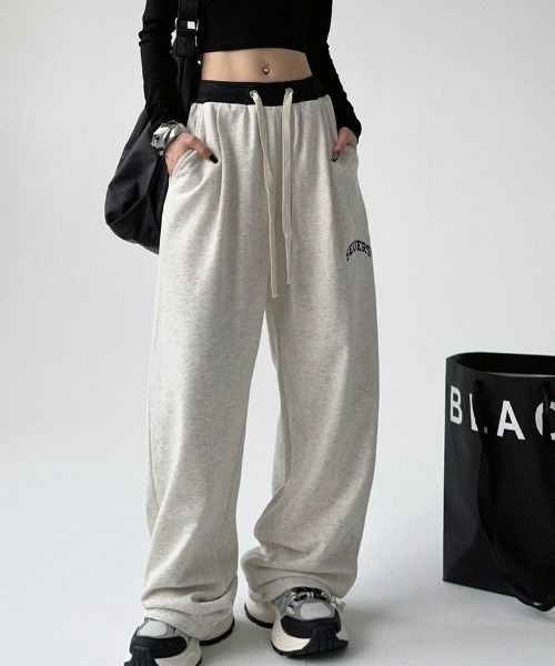 SHEENA（シーナ）の「バイカラーウエストスウェットパンツ（スウェットパンツ・レディース・ライトグレー/ブラック・M）」の3枚目の写真