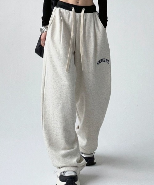 SHEENA（シーナ）の「バイカラーウエストスウェットパンツ（スウェットパンツ・レディース・ライトグレー/ブラック・M）」の6枚目の写真