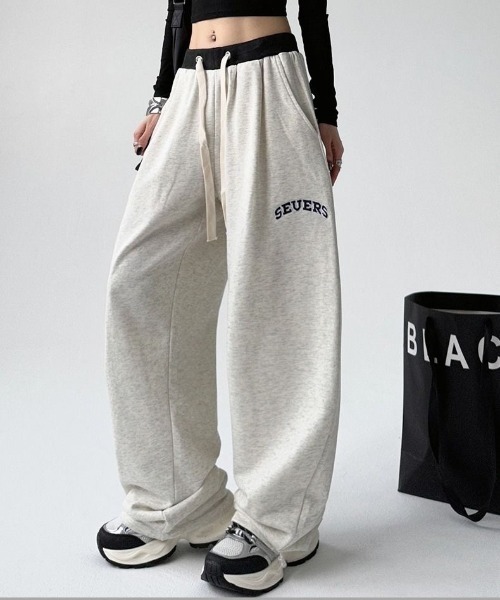 SHEENA（シーナ）の「バイカラーウエストスウェットパンツ（スウェットパンツ・レディース・ライトグレー/ブラック・M）」の8枚目の写真