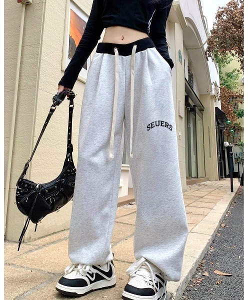 セール】バイカラーウエストスウェットパンツ（スウェットパンツ