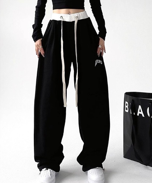 SHEENA（シーナ）の「バイカラーウエストスウェットパンツ（スウェットパンツ・レディース・ライトグレー/ブラック・M）」の12枚目の写真