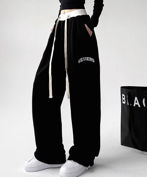 SHEENA（シーナ）の「バイカラーウエストスウェットパンツ（スウェットパンツ・レディース・ライトグレー/ブラック・M）」の13枚目の写真