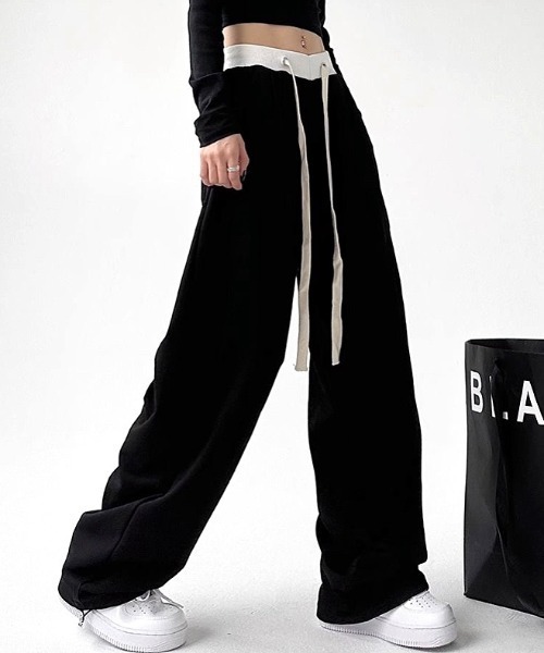 SHEENA（シーナ）の「バイカラーウエストスウェットパンツ（スウェットパンツ・レディース・ライトグレー/ブラック・M）」の14枚目の写真