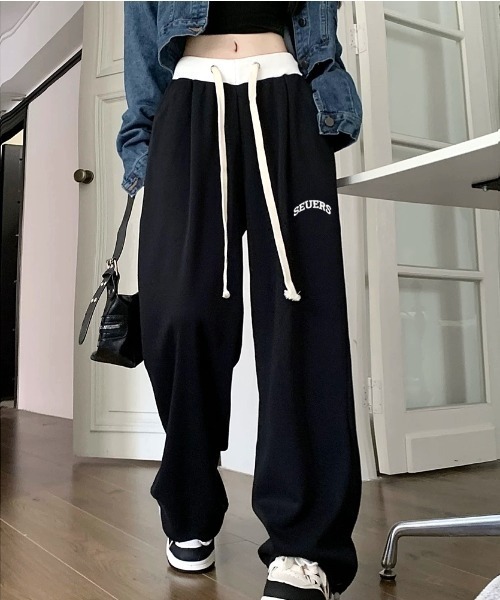 セール】バイカラーウエストスウェットパンツ（スウェットパンツ