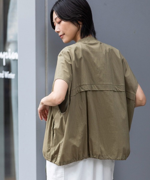 Munich（ミューニック）の「コットンナイロンタイプライタースリーブレスジップブルゾン（ブルゾン・レディース・カーキ/ブラック/キャメル/ホワイト・FREE）」の15枚目の写真