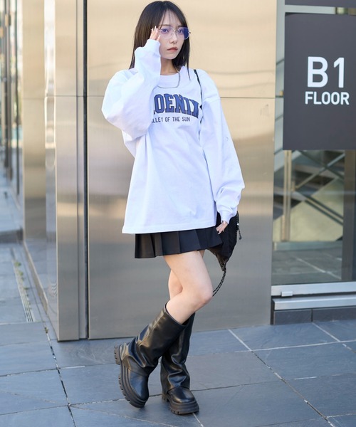 WEGO(ウィゴー)の「WEGO/アクセ付きグラフィックプリントロンT(Tシャツ/カットソー・メンズ・ホワイト/ブラック・LARGE/MEDIUM)」の3枚目の写真