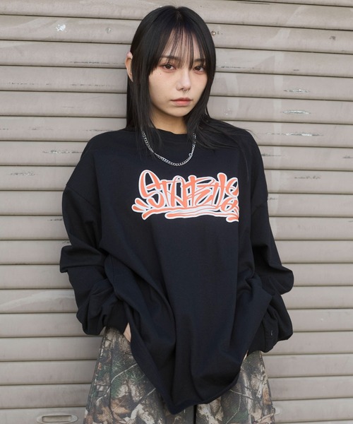 WEGO(ウィゴー)の「WEGO/アクセ付きグラフィックプリントロンT(Tシャツ/カットソー・メンズ・ホワイト/ブラック・LARGE/MEDIUM)」の10枚目の写真
