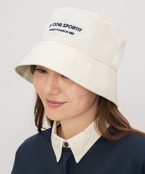 le coq sportif（ルコックスポルティフ）の「ハット（ハット・メンズ・ベージュ系その他/ホワイト×ネイビー/ネイビー系2・F）」の2枚目の写真