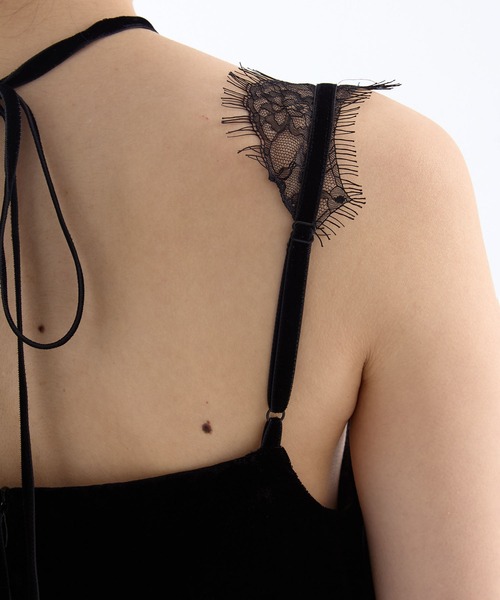 tanakadaisuke（タナカダイスケ）の「【tanakadaisuke/タナカダイスケ】flower lace black velour camisole dress/フラワーレースブラックベロアキャミソールドレス/ワンピース（ワンピース・レディース・ブラック・FREE）」の19枚目の写真