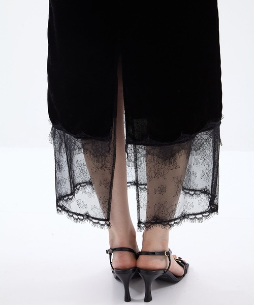 tanakadaisuke（タナカダイスケ）の「【tanakadaisuke/タナカダイスケ】flower lace black velour camisole dress/フラワーレースブラックベロアキャミソールドレス/ワンピース（ワンピース・レディース・ブラック・FREE）」の20枚目の写真