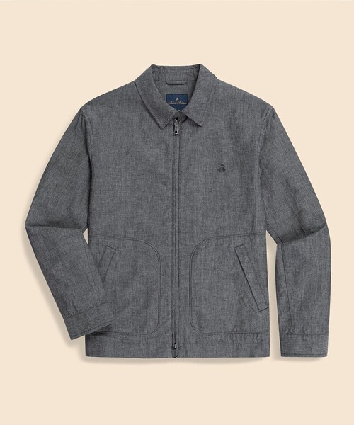BROOKS BROTHERS(ブルックスブラザーズ)の「コットン GFロゴ ジップアップ ショートジャケット(ブルゾン・メンズ・ダークブルー/ブルー・MEDIUM/LARGE/X-LARGE/SMALL)」の1枚目の写真