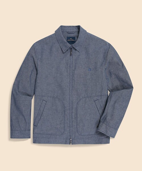 BROOKS BROTHERS(ブルックスブラザーズ)の「コットン GFロゴ ジップアップ ショートジャケット(ブルゾン・メンズ・ダークブルー/ブルー・MEDIUM/LARGE/X-LARGE/SMALL)」の2枚目の写真