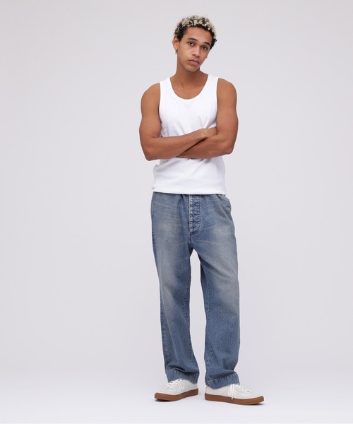 AVIREX（アヴィレックス）の「《DAILY/デイリー》RIB TANK TOP / デイリーウェア リブ タンクトップ / AVIREX / アヴィレックス（Tシャツ/カットソー・メンズ・ホワイト/グレー/オリーブ/ブラック/チャコール/ロイヤルブルー・LARGE/MEDIUM/SMALL/X-LARGE）」の9枚目の写真