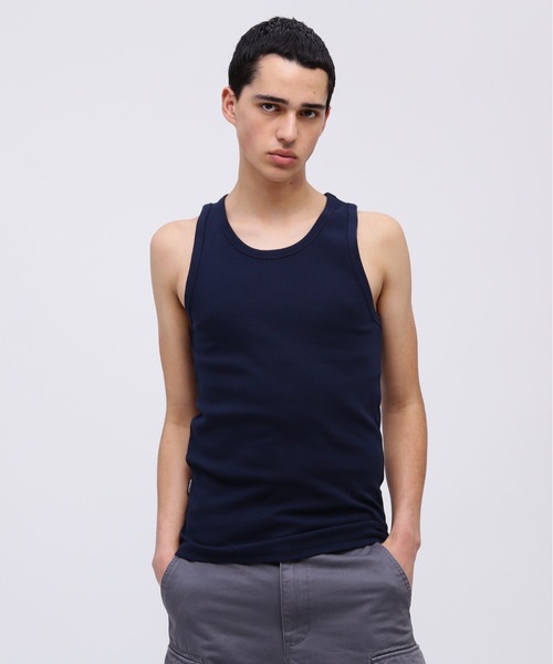 AVIREX（アヴィレックス）の「《DAILY/デイリー》RIB TANK TOP / デイリーウェア リブ タンクトップ / AVIREX / アヴィレックス（Tシャツ/カットソー・メンズ・ホワイト/グレー/オリーブ/ブラック/チャコール/ロイヤルブルー・LARGE/MEDIUM/SMALL/X-LARGE）」の16枚目の写真