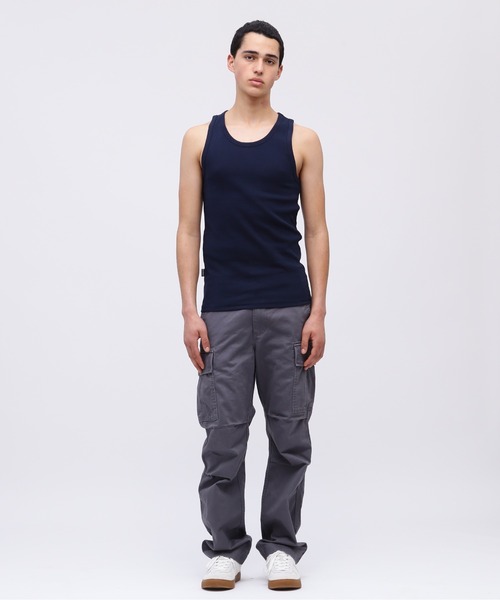 AVIREX（アヴィレックス）の「《DAILY/デイリー》RIB TANK TOP / デイリーウェア リブ タンクトップ / AVIREX / アヴィレックス（Tシャツ/カットソー・メンズ・ホワイト/グレー/オリーブ/ブラック/チャコール/ロイヤルブルー・LARGE/MEDIUM/SMALL/X-LARGE）」の17枚目の写真