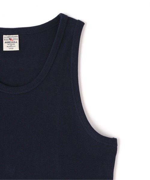 AVIREX（アヴィレックス）の「《DAILY/デイリー》RIB TANK TOP / デイリーウェア リブ タンクトップ / AVIREX / アヴィレックス（Tシャツ/カットソー・メンズ・ホワイト/グレー/オリーブ/ブラック/チャコール/ロイヤルブルー・LARGE/MEDIUM/SMALL/X-LARGE）」の12枚目の写真