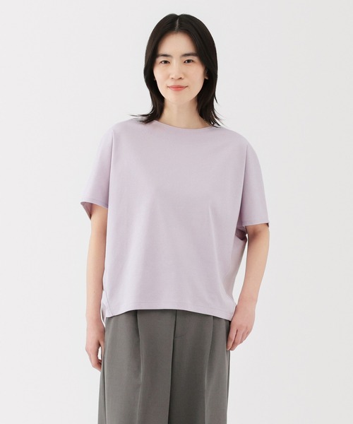 無印良品(ムジルシリョウヒン)の「婦人 涼感UVカットドルマンスリーブTシャツ(Tシャツ/カットソー・レディース・ホワイト/ラベンダー/ブラック/チャコールグレー・S/M/L/XL)」の4枚目の写真