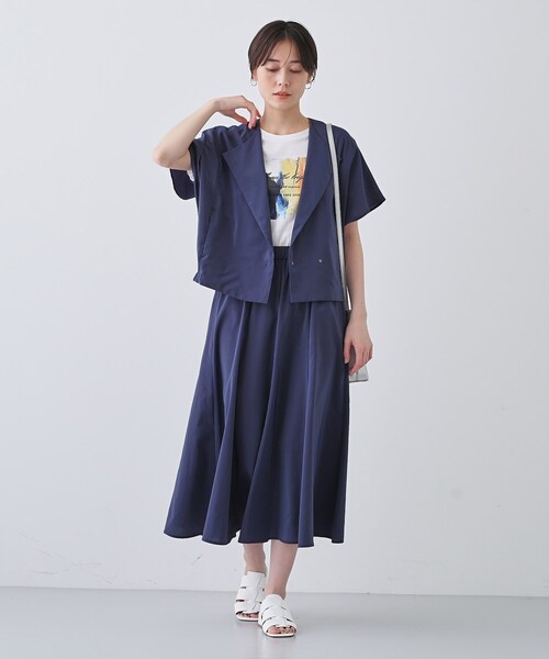 INDIVI（インディヴィ）の「【通気性◎撥水／接触冷感／UVケア】ナローフレアスカート（スカート・レディース・オレンジ/ダークブラウン/オフホワイト/ネイビー系5・05/13/15 /36/38/40/03/19）」の20枚目の写真