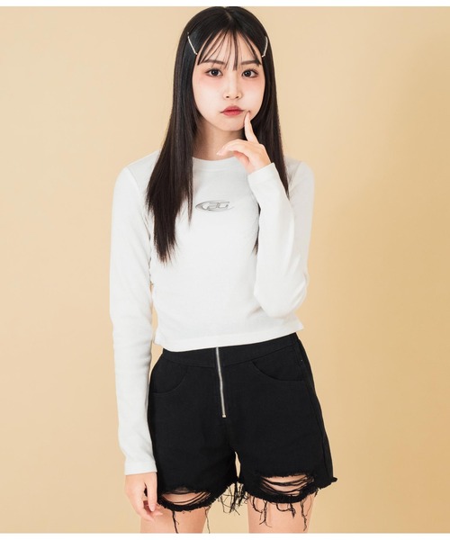 その他 ANAP GIRL セール】サイドシャーリング リブ トップス（Tシャツ/カットソー
