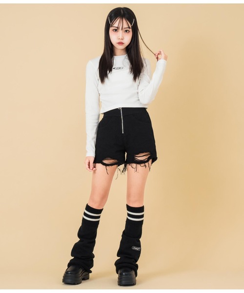 セール】サイドシャーリング リブ トップス（Tシャツ/カットソー