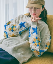 niko and...（ニコアンド）の「クロシェコンビプルオーバー（スウェット）」