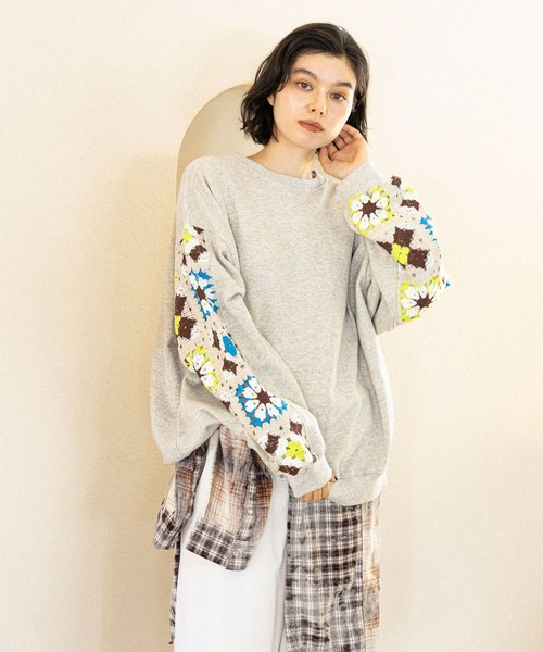 【新品未使用】niko and ... クロシェコンビプルオーバー M niko and… トレーナー スウェット クロシェコンビプルオーバー
