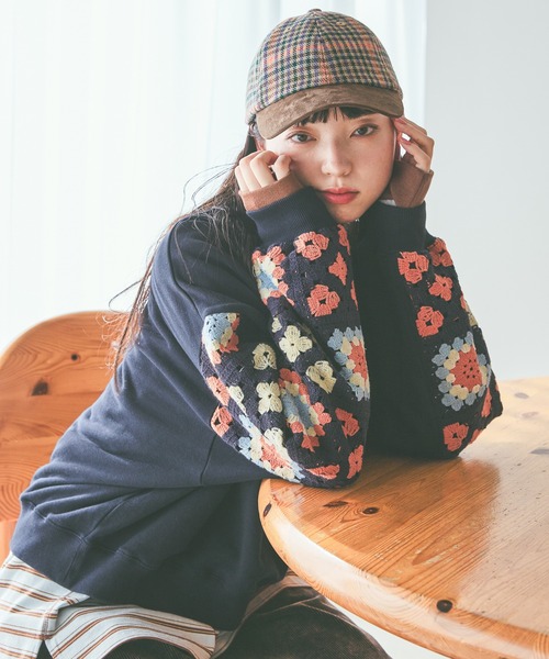 Miです。 クロシェコンビプルオーバー（スウェット）｜niko and（ニコアンド