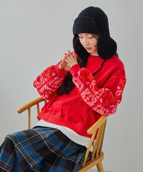 クロシェコンビプルオーバー（スウェット）｜niko and（ニコアンド