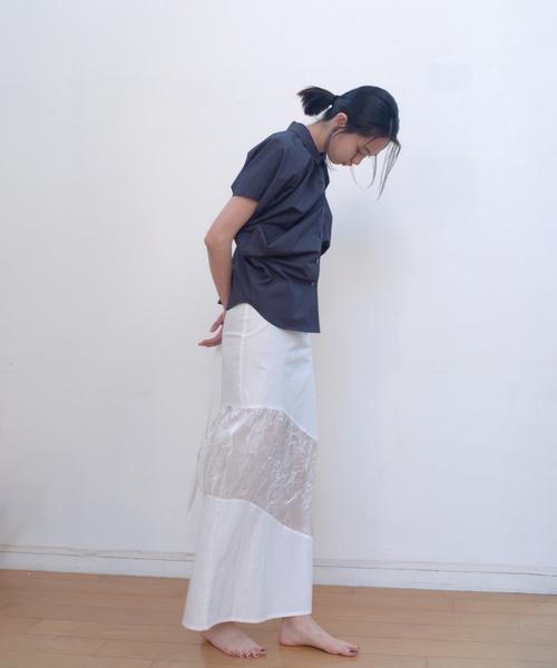 Charles Chaton（シャルルシャトン）の「S/S shirt｜pillings（シャツ/ブラウス・レディース・ホワイト/ネイビー・FREE）」の15枚目の写真