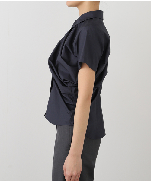 Charles Chaton（シャルルシャトン）の「S/S shirt｜pillings（シャツ/ブラウス・レディース・ホワイト/ネイビー・FREE）」の3枚目の写真