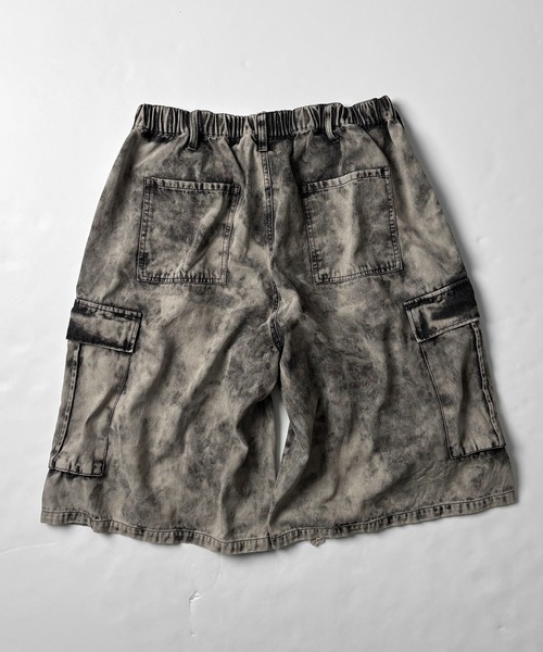 ILL'S（イルズ）の「25SS【MAROCORE SELECT】クラッシュデニム カーゴショーツ パンツ（デニムパンツ・メンズ・ブラック/ホワイト・FREE）」の4枚目の写真