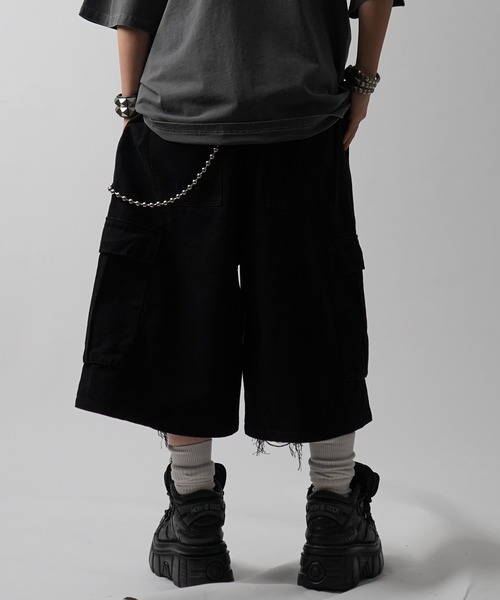 ILL'S（イルズ）の「25SS【MAROCORE SELECT】クラッシュデニム カーゴショーツ パンツ（デニムパンツ・メンズ・ブラック/ホワイト・FREE）」の21枚目の写真