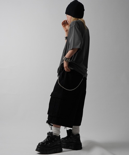 ILL'S（イルズ）の「25SS【MAROCORE SELECT】クラッシュデニム カーゴショーツ パンツ（デニムパンツ・メンズ・ブラック/ホワイト・FREE）」の14枚目の写真