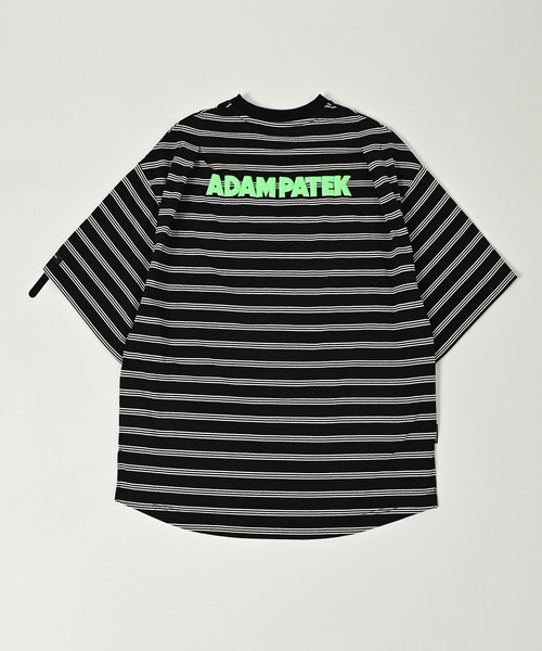 ADAM PATEK（アダムパテック）の「【ADAMPATEK/アダムパテック】rounded border short sleeve T/プリント入りラウンドボーダーTシャツ（Tシャツ/カットソー・レディース・ホワイト/ブラック・1/2）」の5枚目の写真