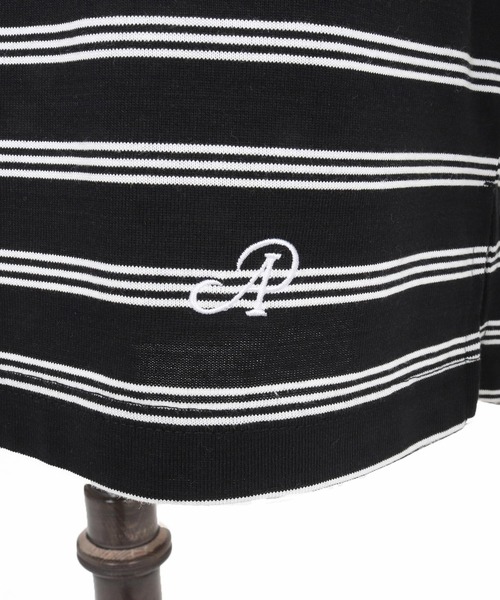 ADAM PATEK（アダムパテック）の「【ADAMPATEK/アダムパテック】rounded border short sleeve T/プリント入りラウンドボーダーTシャツ（Tシャツ/カットソー・レディース・ホワイト/ブラック・1/2）」の8枚目の写真
