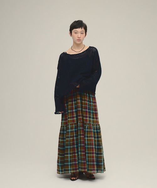 eL（エル）の「【eL】3G Loose Knit Pullover/329203（ニット/セーター・レディース・ネイビー/アイボリー/プラム・FREE）」の12枚目の写真