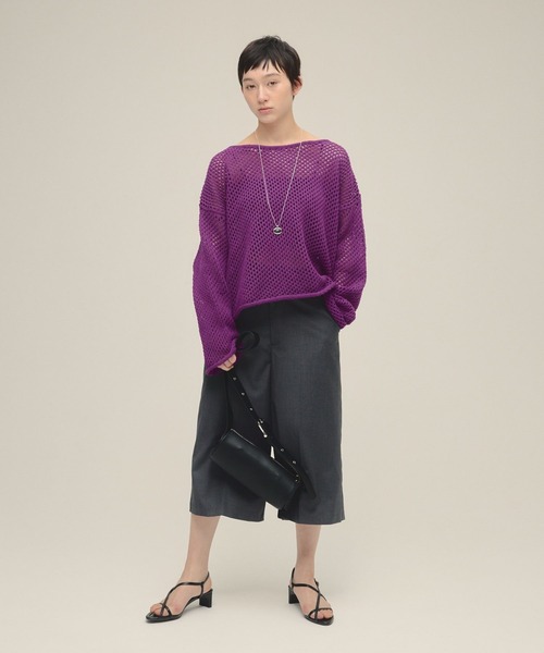eL（エル）の「【eL】3G Loose Knit Pullover/329203（ニット/セーター・レディース・ネイビー/アイボリー/プラム・FREE）」の16枚目の写真