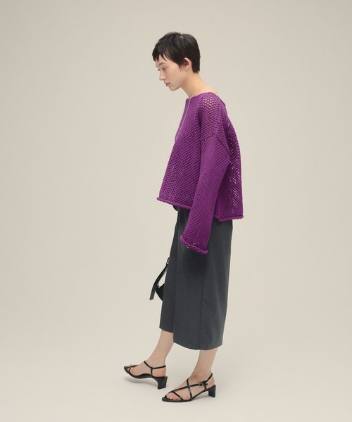 eL（エル）の「【eL】3G Loose Knit Pullover/329203（ニット/セーター・レディース・ネイビー/アイボリー/プラム・FREE）」の17枚目の写真