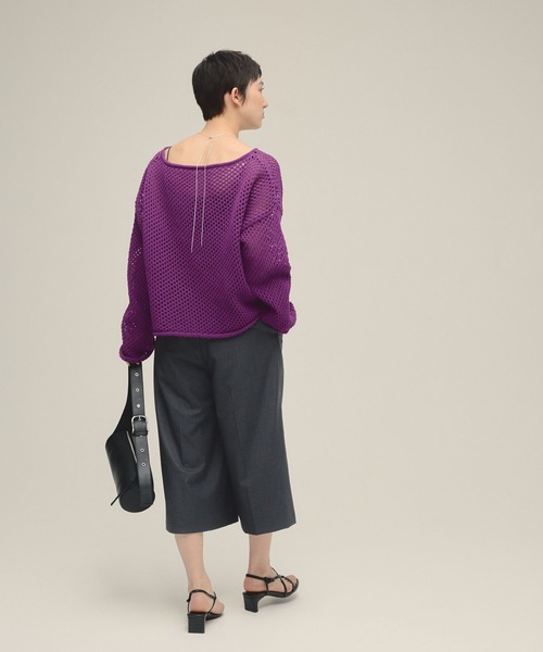 eL（エル）の「【eL】3G Loose Knit Pullover/329203（ニット/セーター・レディース・ネイビー/アイボリー/プラム・FREE）」の18枚目の写真