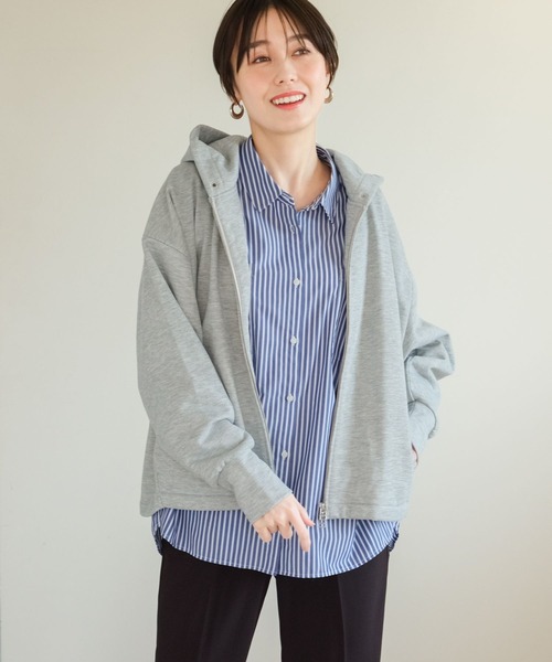 Elura（エルーラ）の「裏毛ZIPパーカー/321620（パーカー・レディース・ブラック/ライトグレー/ホワイト・FREE）」の3枚目の写真